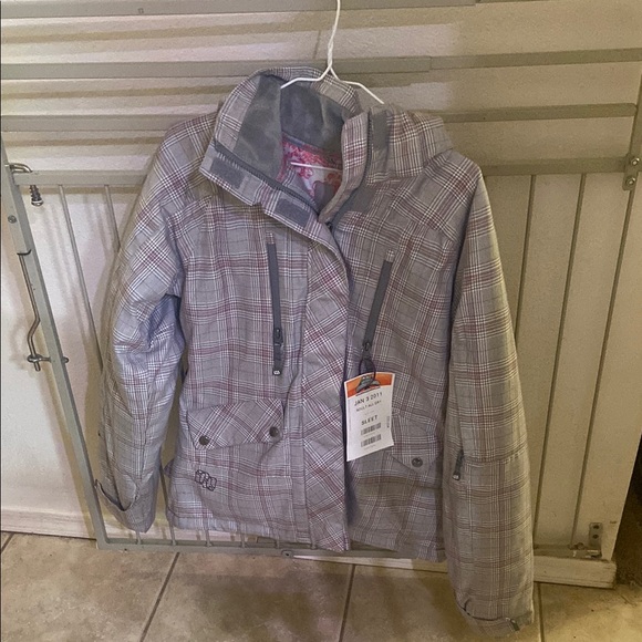 Gray Plaid Hooded Jacket - Picture 1 of 6